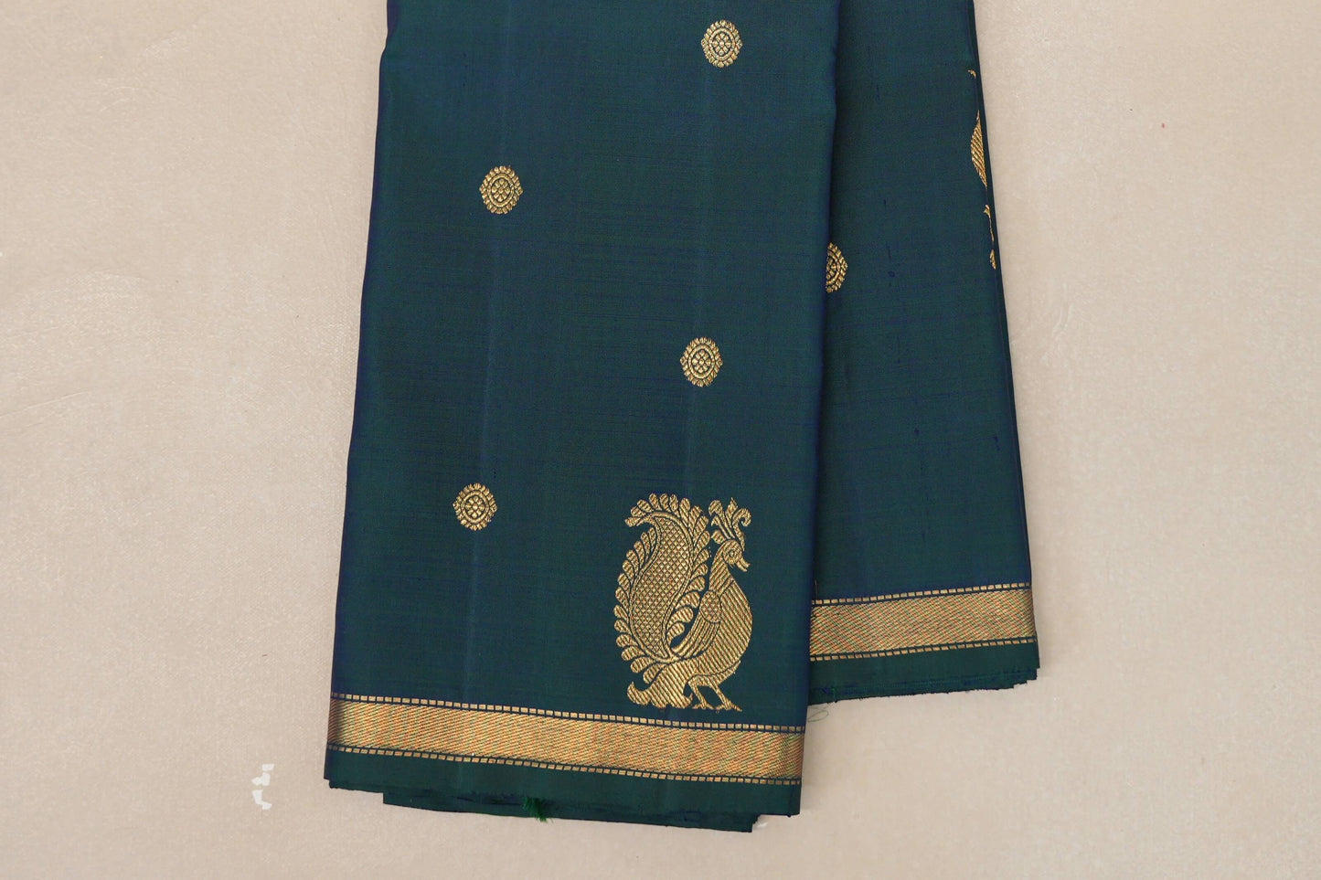 Peacock Green Vintage Kanjivaram Silk Saree SS8912
