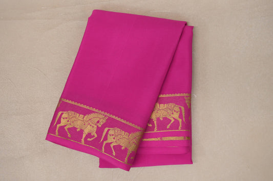 Bright Rani Pink Mysore Silk Saree