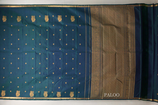 Peacock Green Vintage Kanjivaram Silk Saree SS8912
