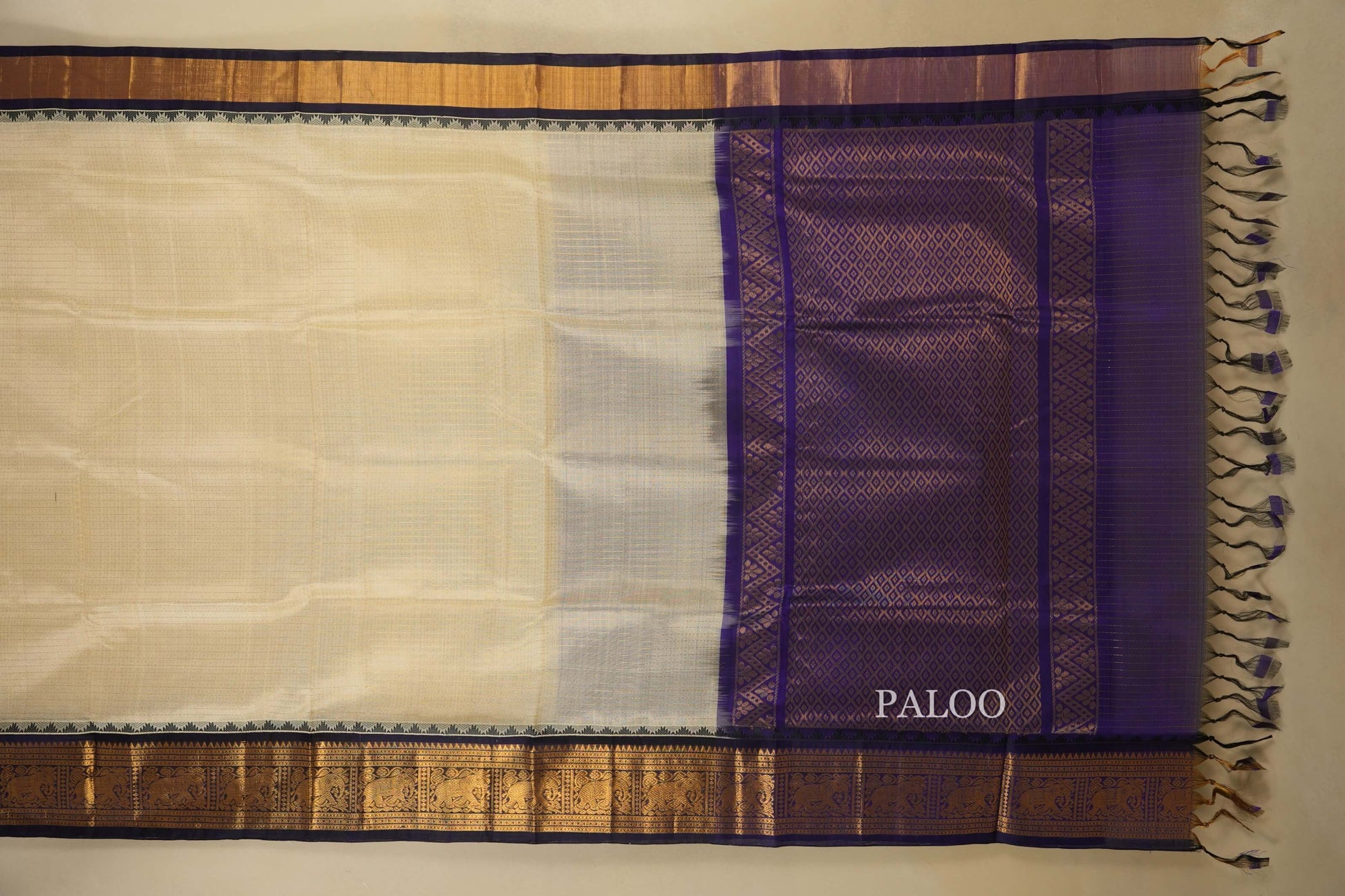 vintage silk cotton saree paloo
