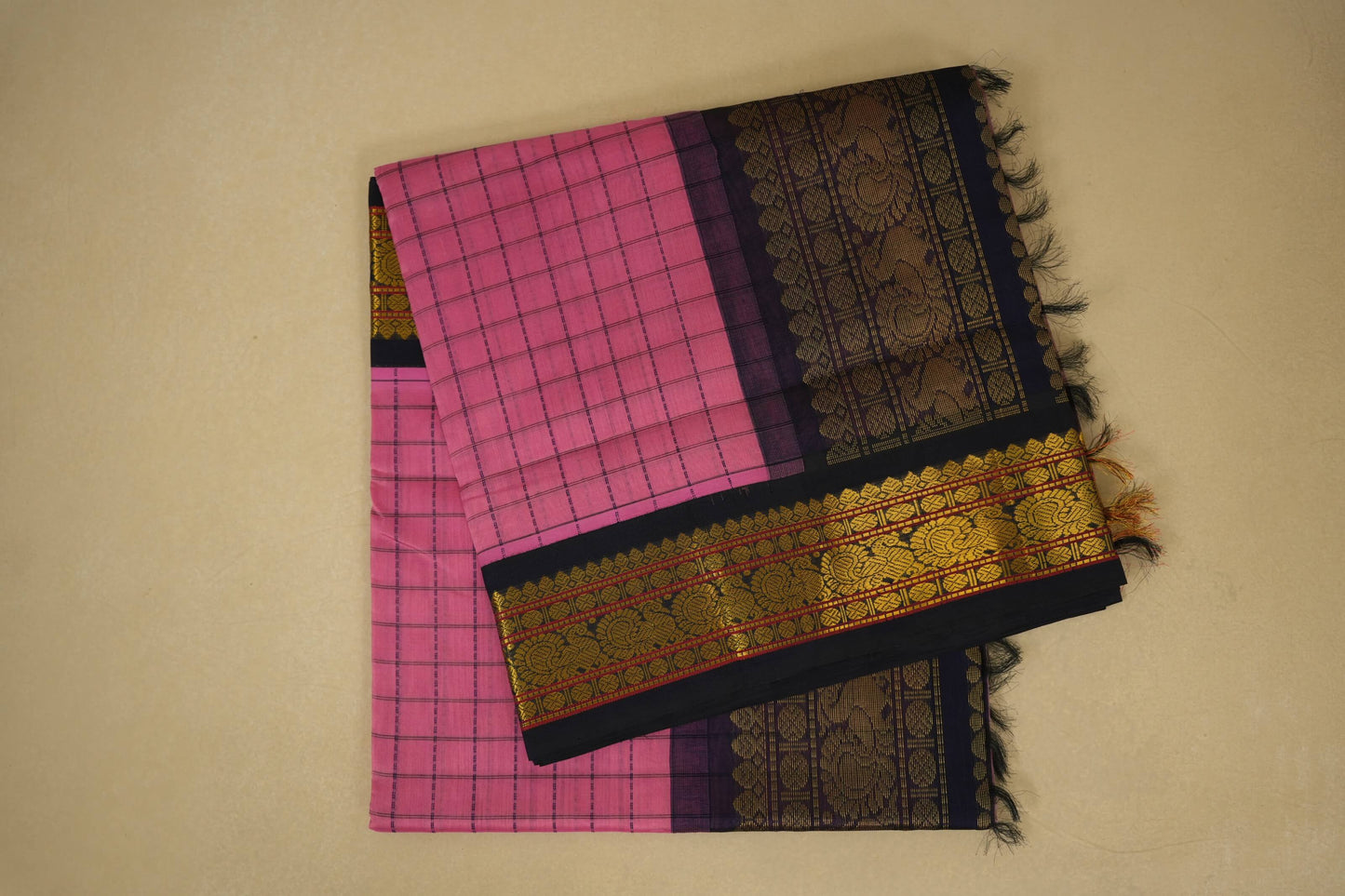 Lotus pink vintage silk cotton saree
