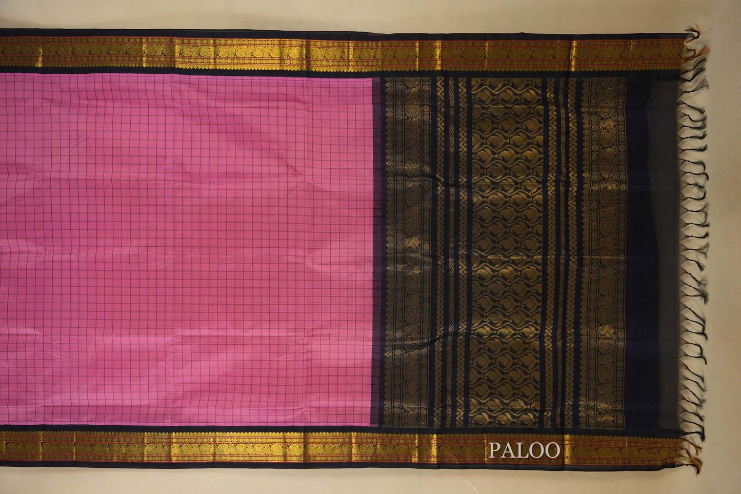vintage silk cotton saree paloo