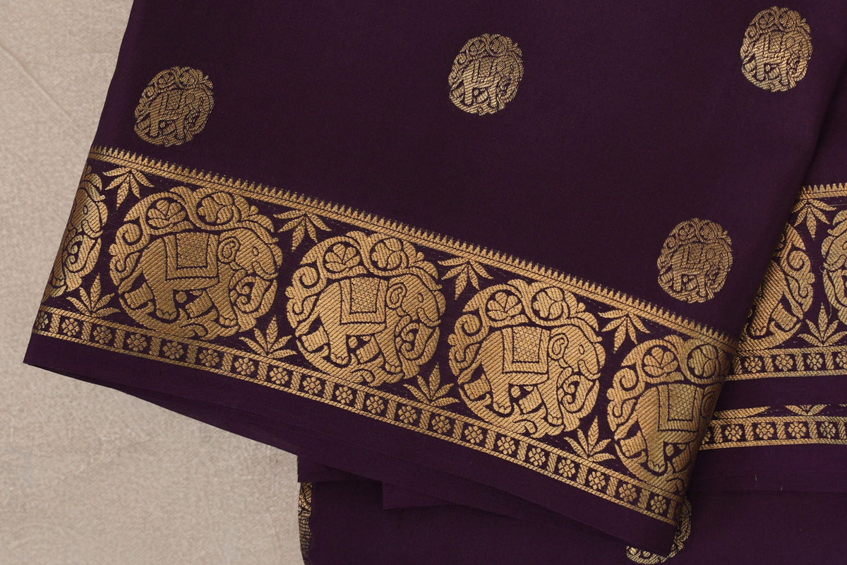 Deep Purple Mysore Silk Saree SS10090