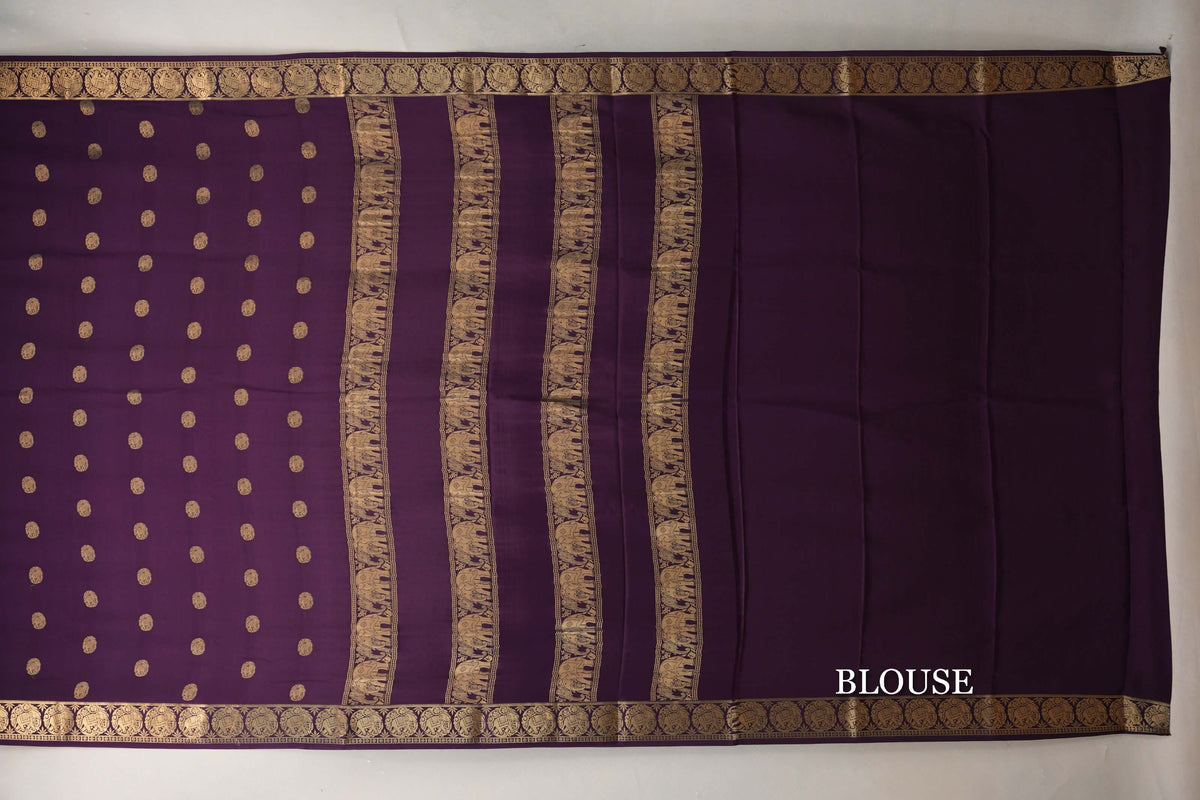 Deep Purple Mysore Silk Saree SS10090