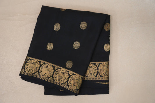 Black Mysore Silk Saree