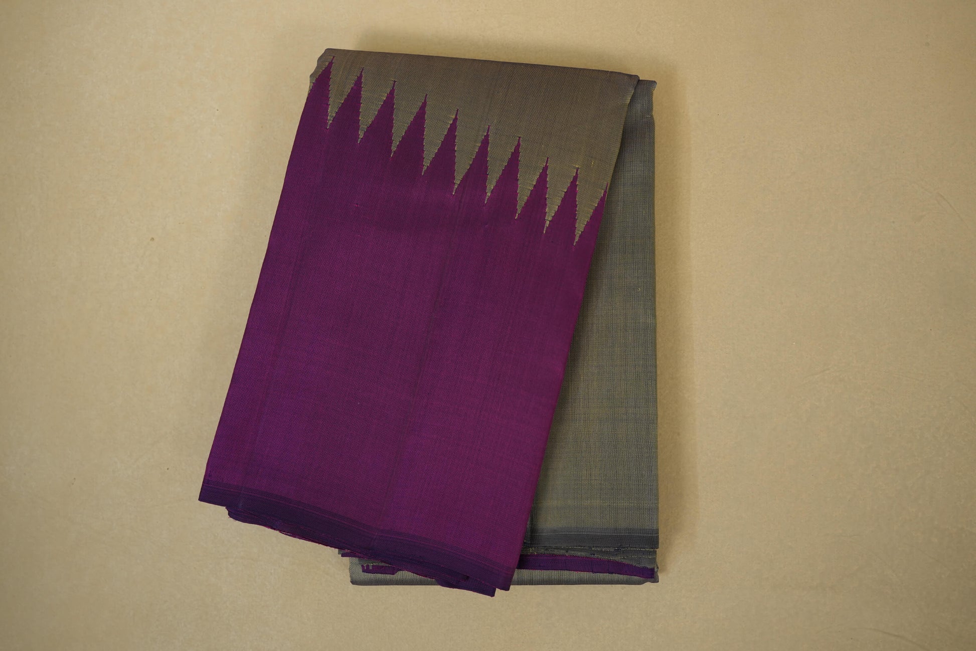 Grey vintage kanjivaram silk saree