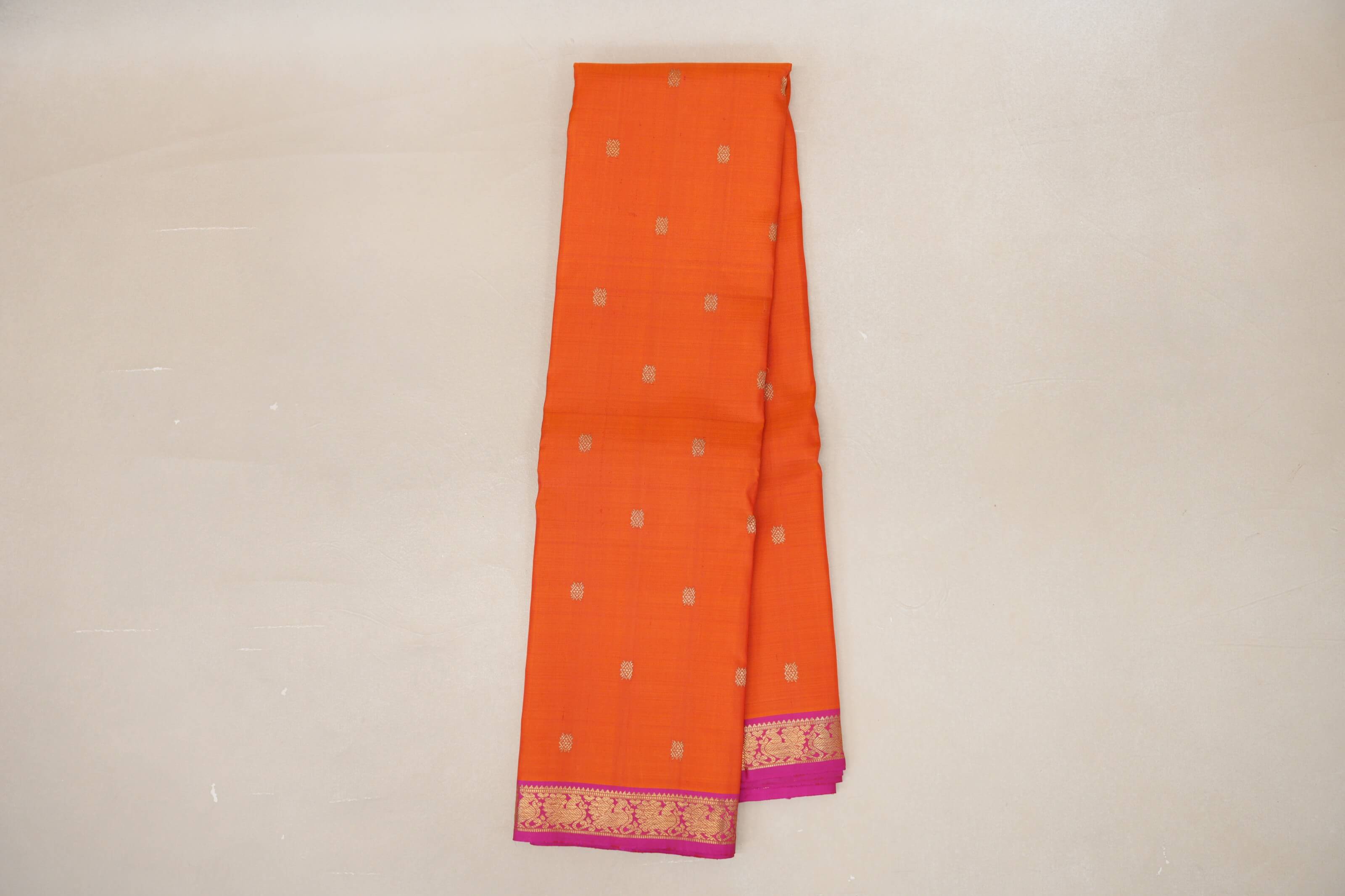 Bright Orange Heirloom Kanjivaram Silk Saree online