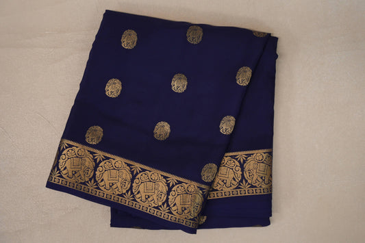 Navy Blue Mysore Silk Saree