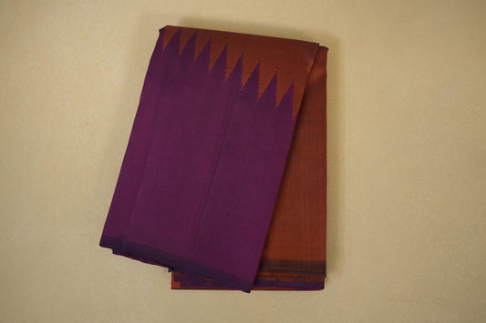Rust vintage kanjivaram silk saree