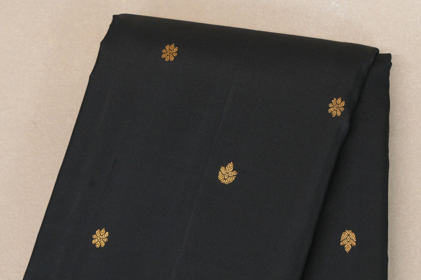 Black with Magenta Purple Borders and Mustard Gold Selvedge Vintage Kanjivaram Silk Saree SS8921