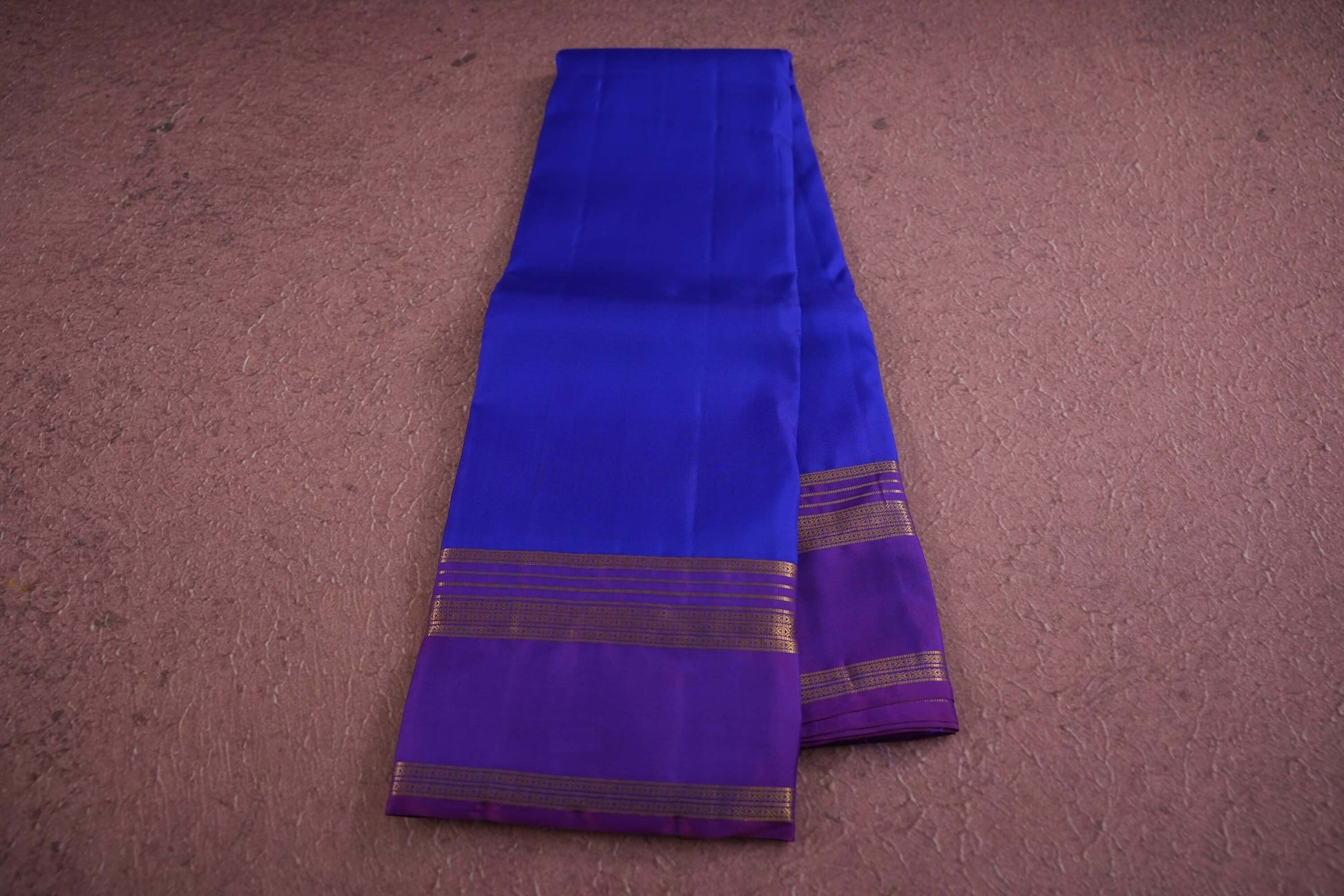 Ink blue kanchipuram silk saree