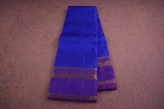 Ink blue kanchipuram silk saree