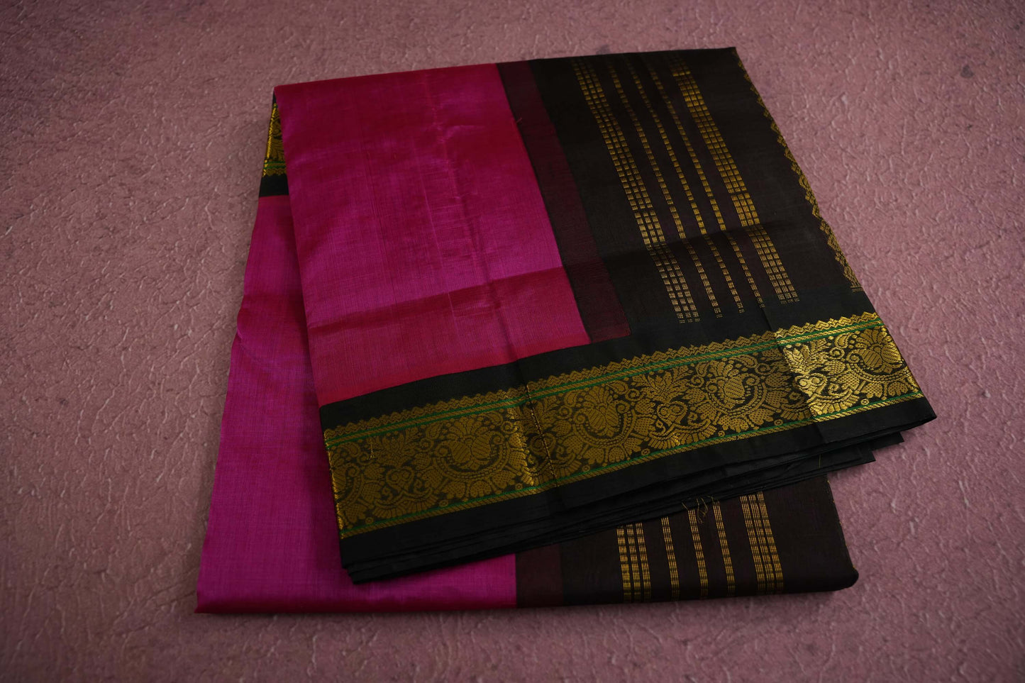 Pink silk cotton saree