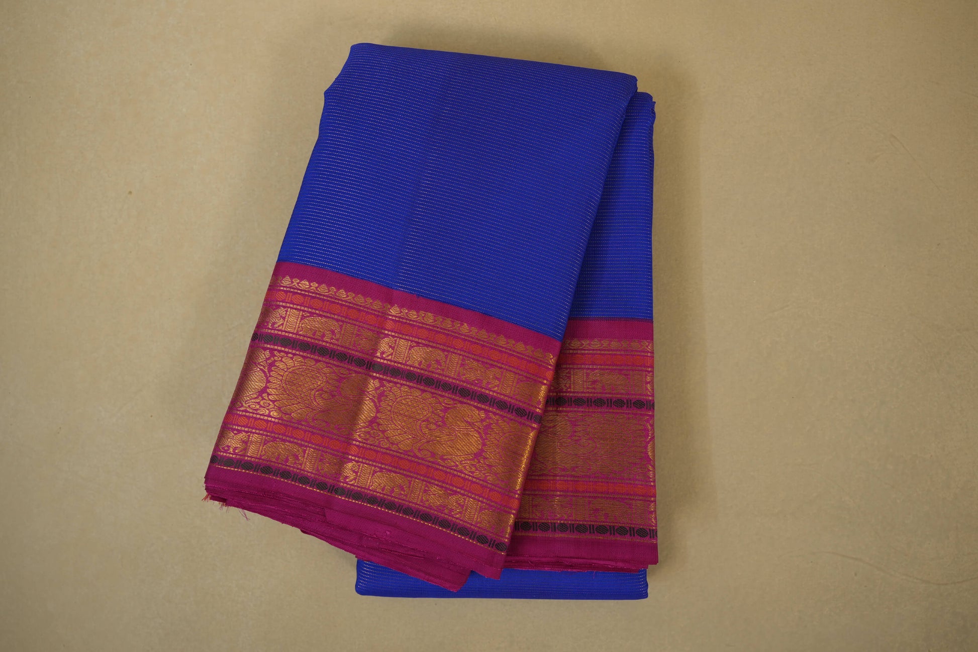 Ink blue vintage kanjivaram silk saree