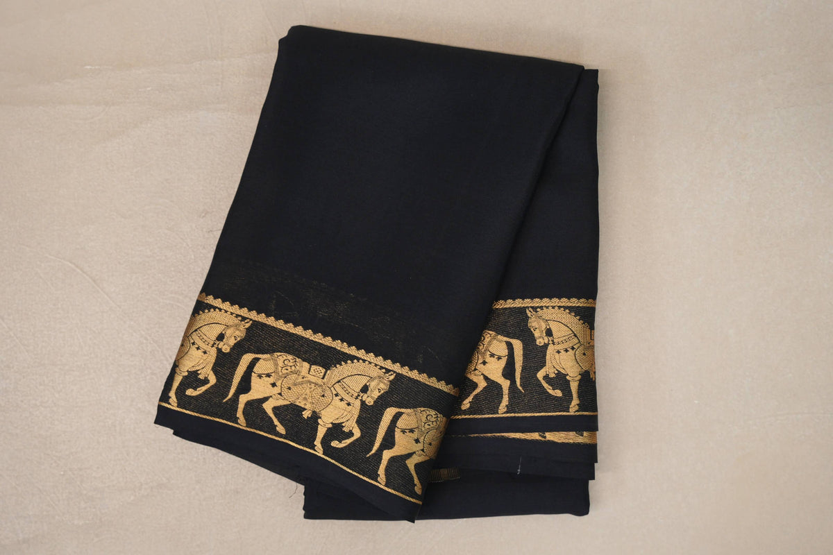 Black Mysore Silk Saree