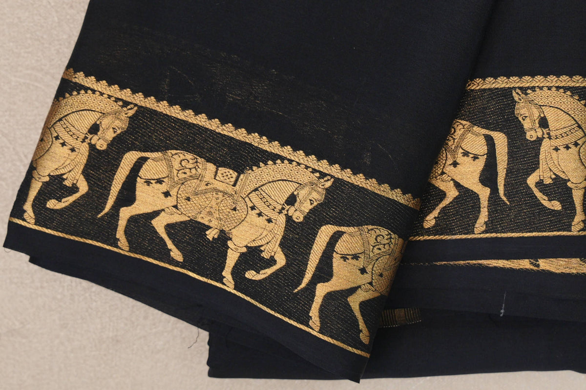 Black Mysore Silk Saree border
