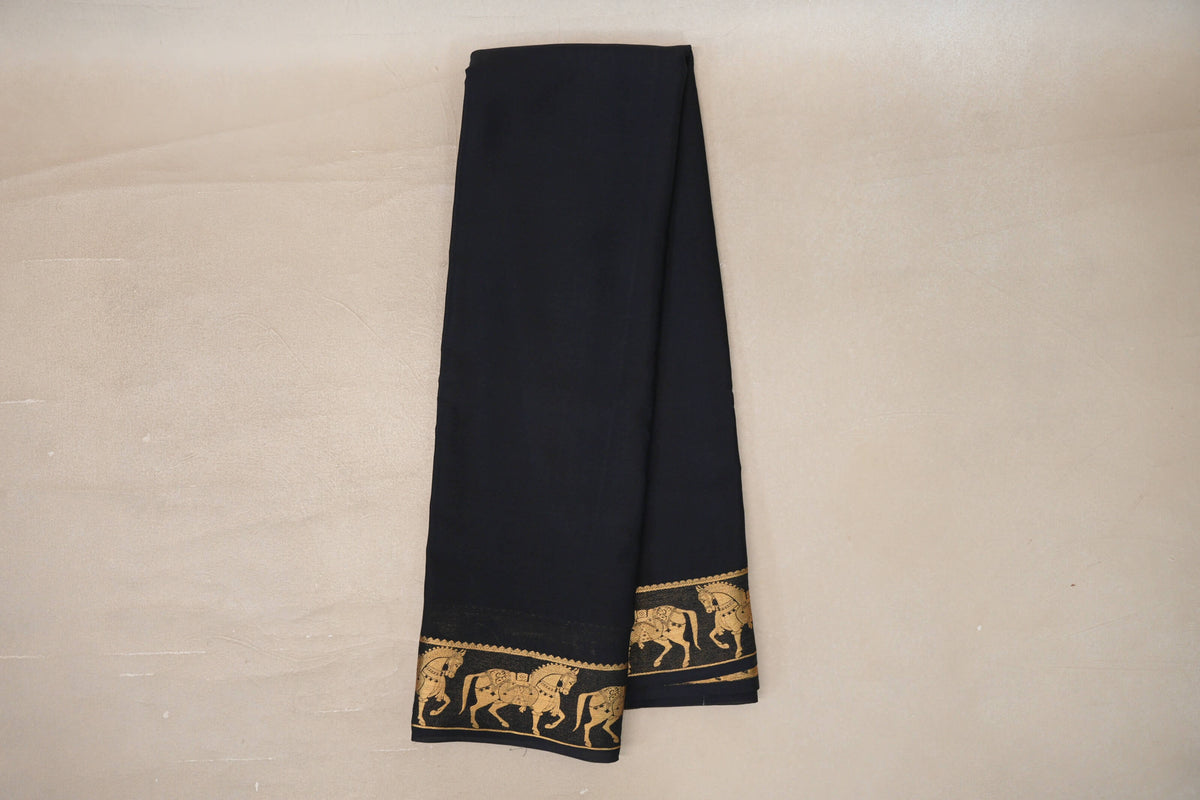 Online Black Mysore Silk Saree