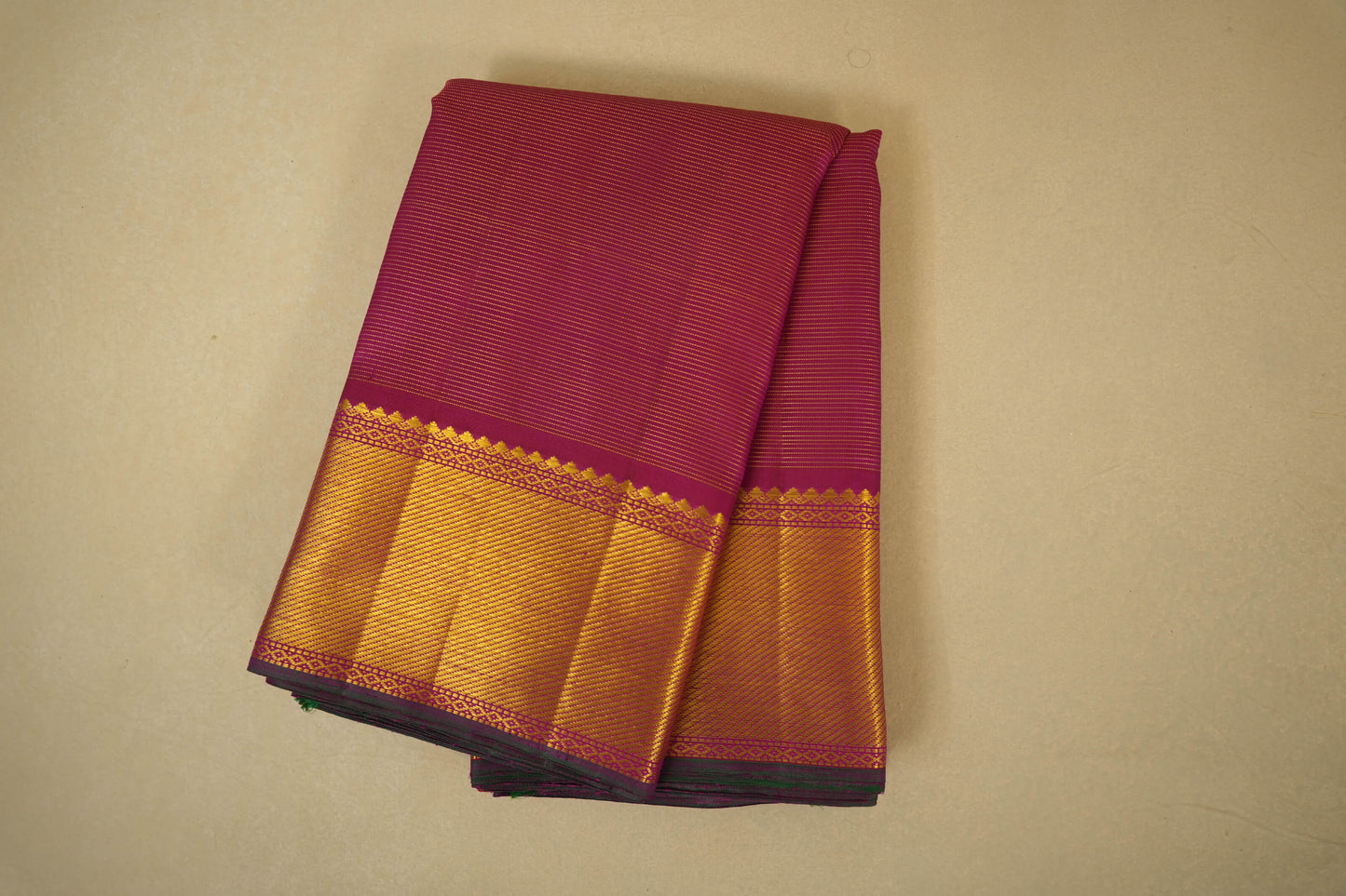Dark pink vintage kanjivaram silk saree