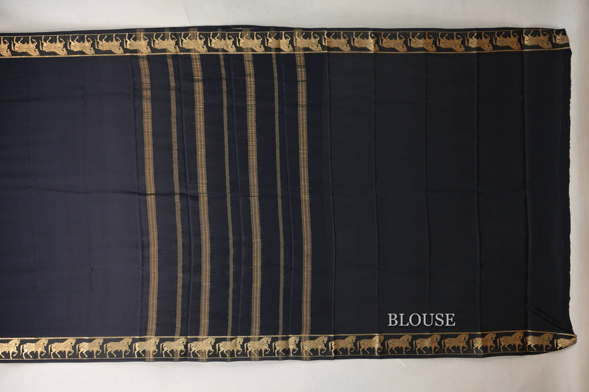 Black Mysore Silk Saree blouse