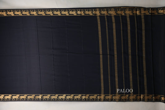 Black Mysore Silk Saree paloo