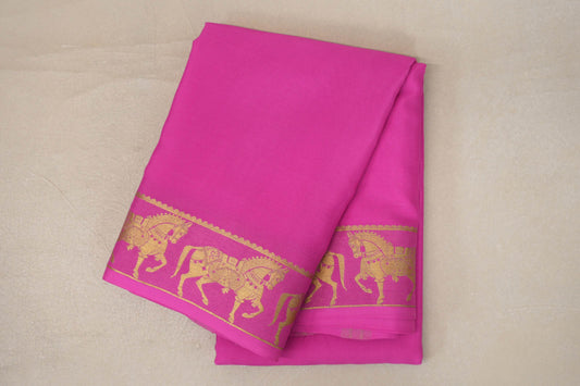 Bright Rani Pink Mysore Silk Saree