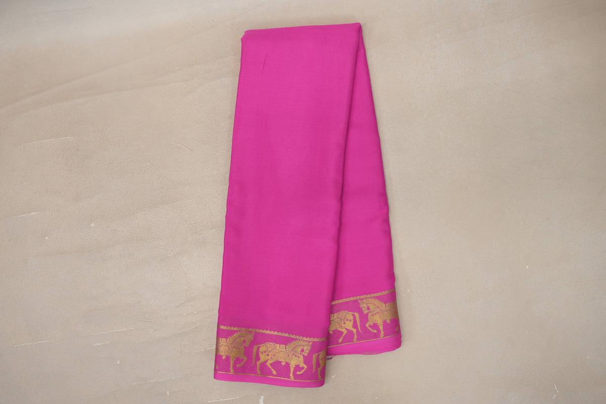 Online Bright Rani Pink Mysore Silk Saree