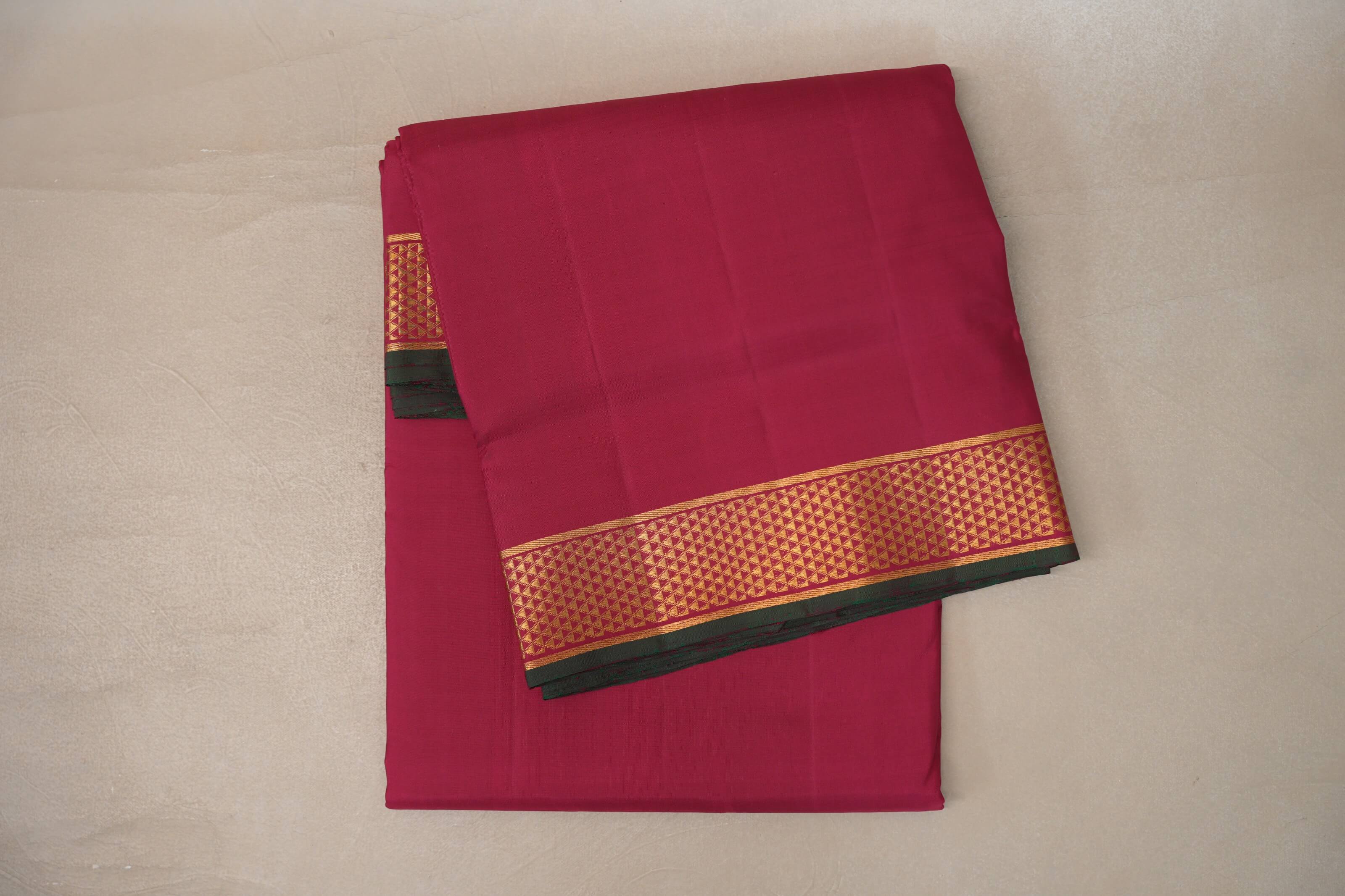 Reddish Pink Ten Yards Silk Saree