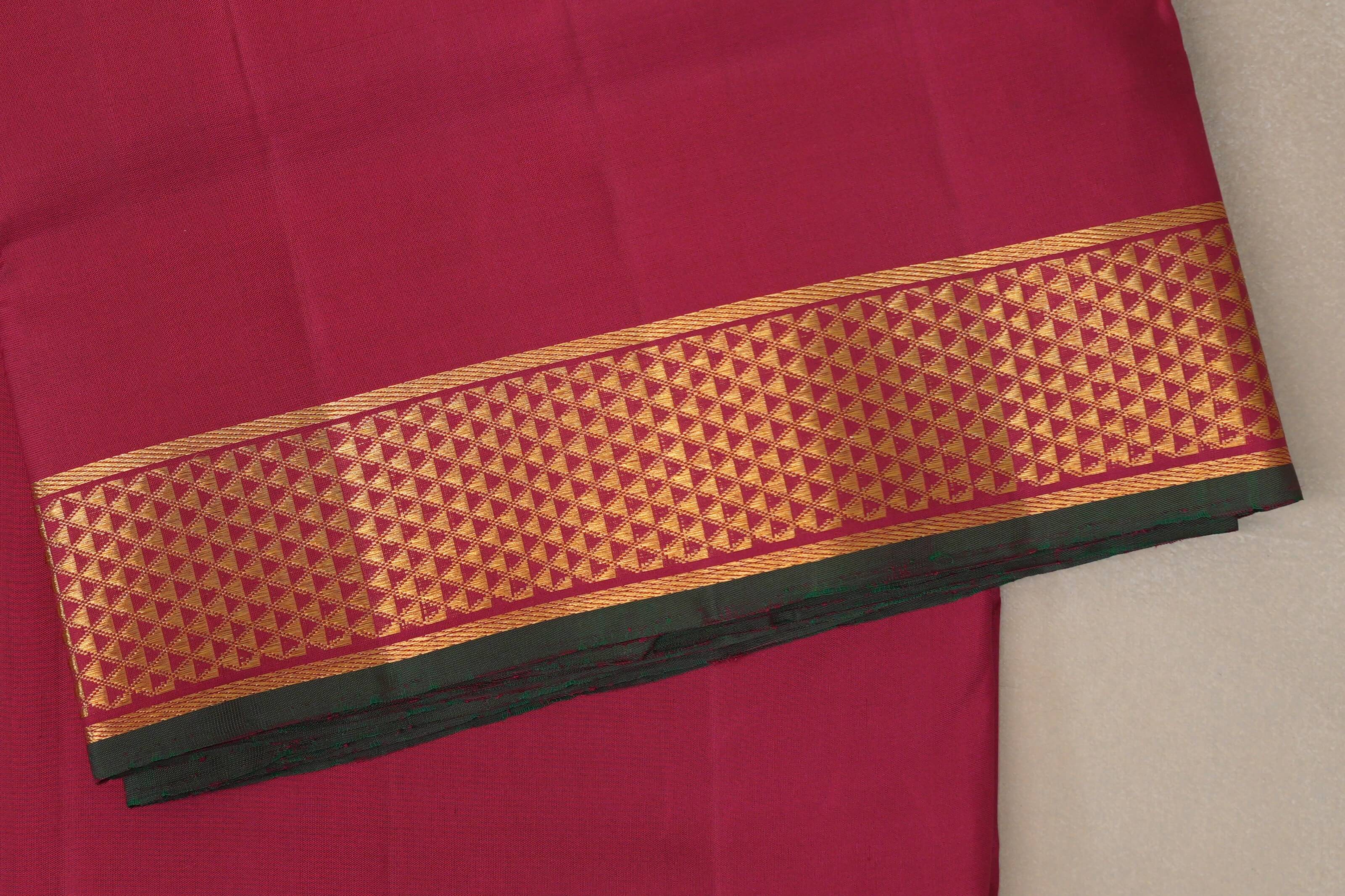 Reddish Pink Ten Yards Silk Saree border