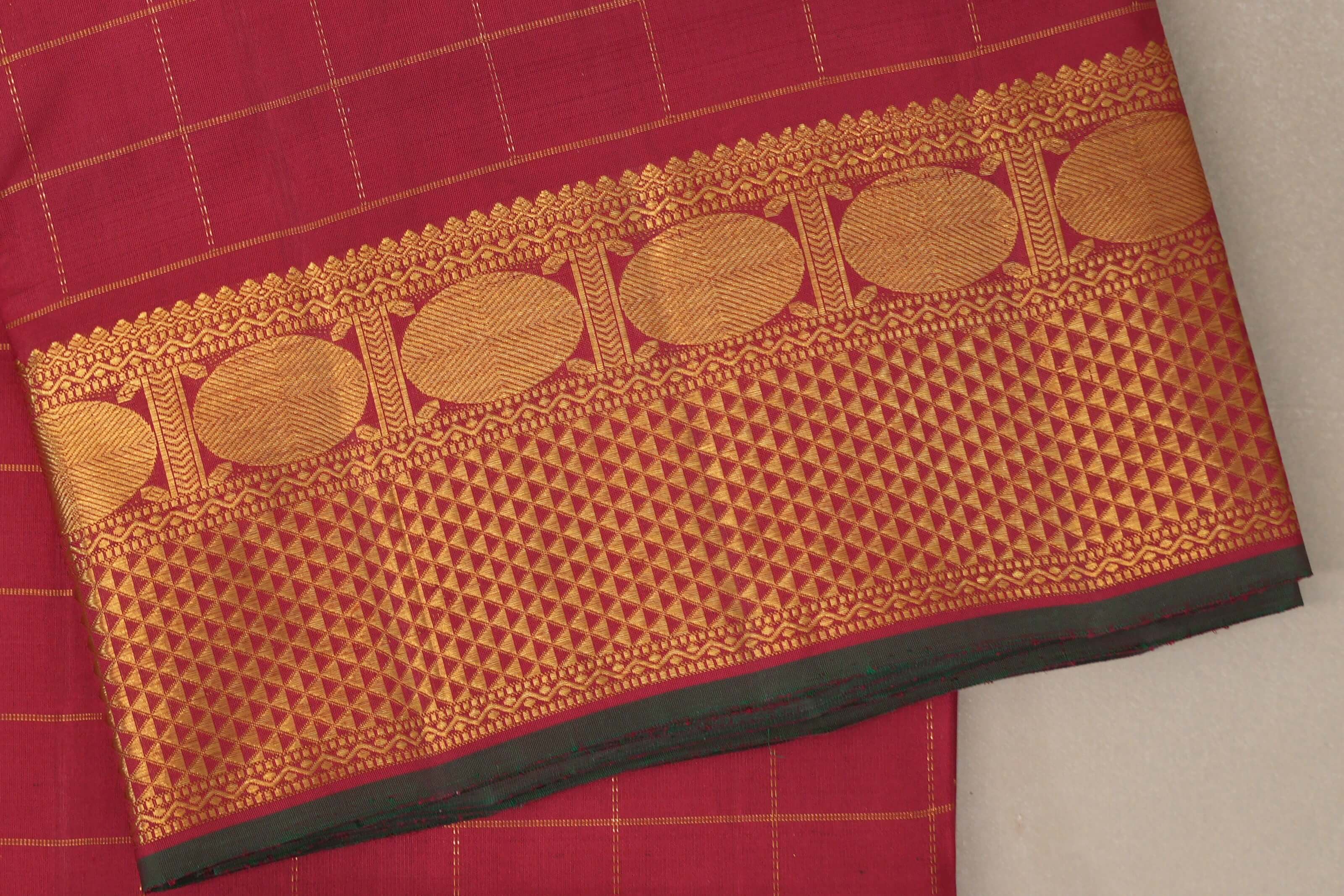 Reddish Maroon Ten Yards Silk Saree border