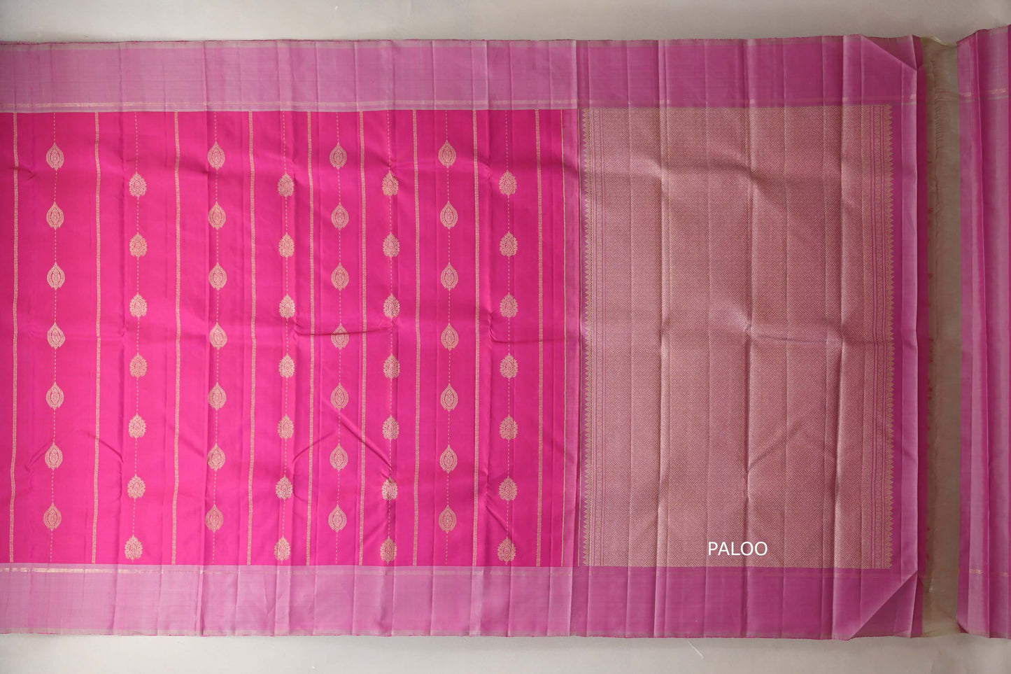 Bright Rani Pink with light baby pink border Vintage Kanjivaram Silk Saree SS8937