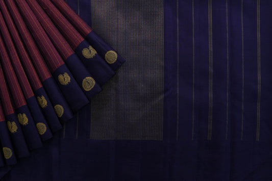 Maroon kanchipuram silk saree