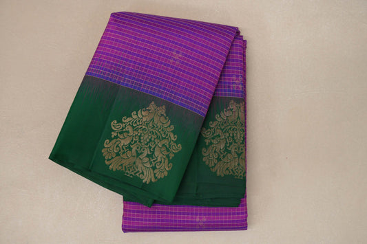 Dual Tone of Purple and Pink Light Weight Kanjivaram Silk Saree SS8946
