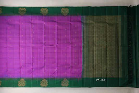 Dual Tone of Purple and Pink Light Weight Kanjivaram Silk Saree SS8946
