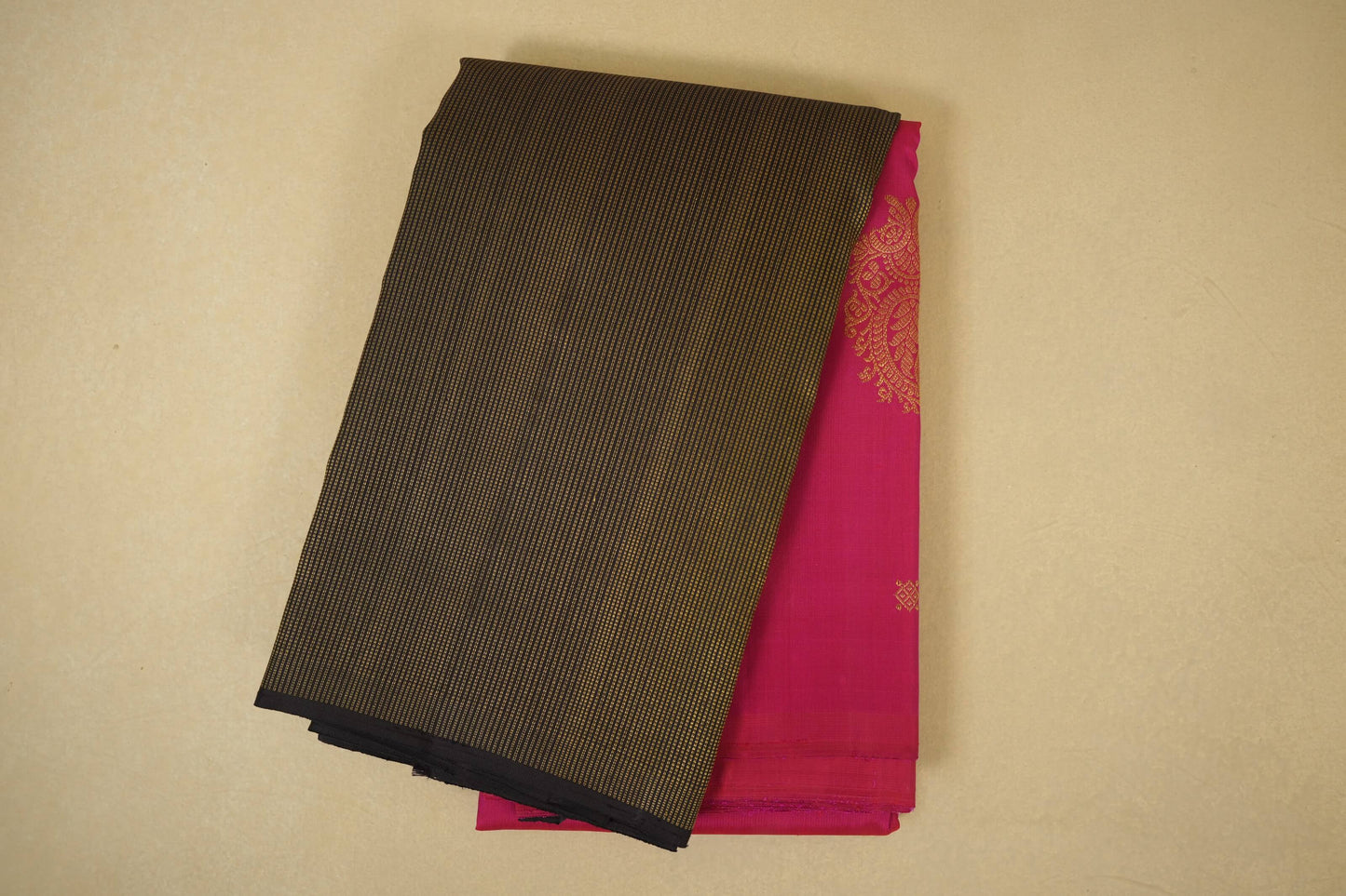 Folded Pink vintage kanjivaram silk saree