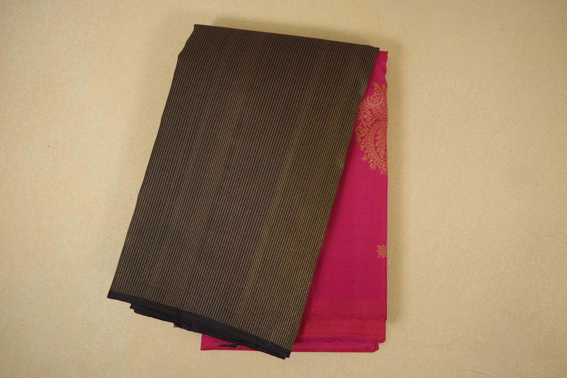 Folded Pink vintage kanjivaram silk saree