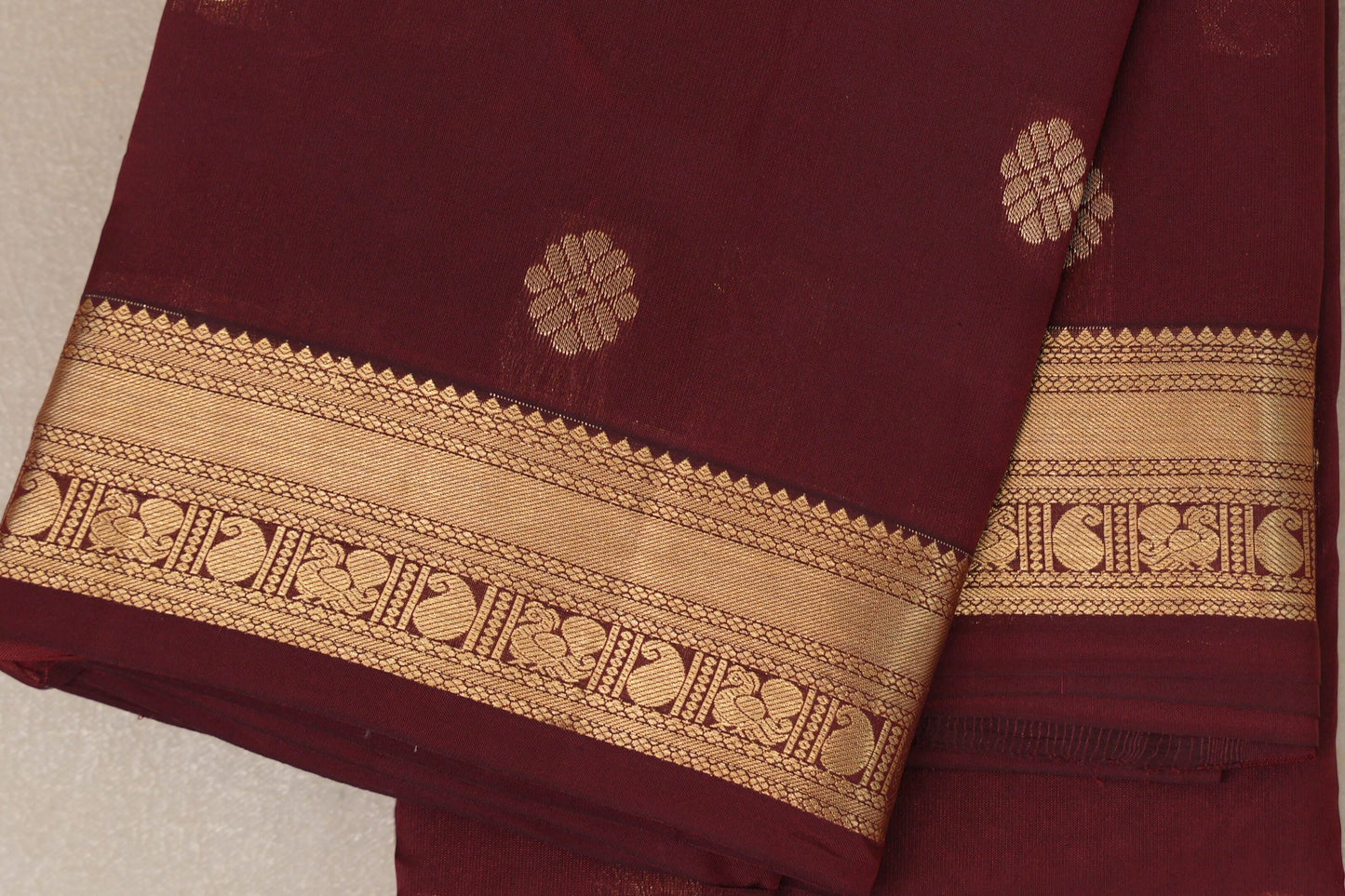 Deep Maroon Light Weight Kanjivaram Silk Saree SS8950