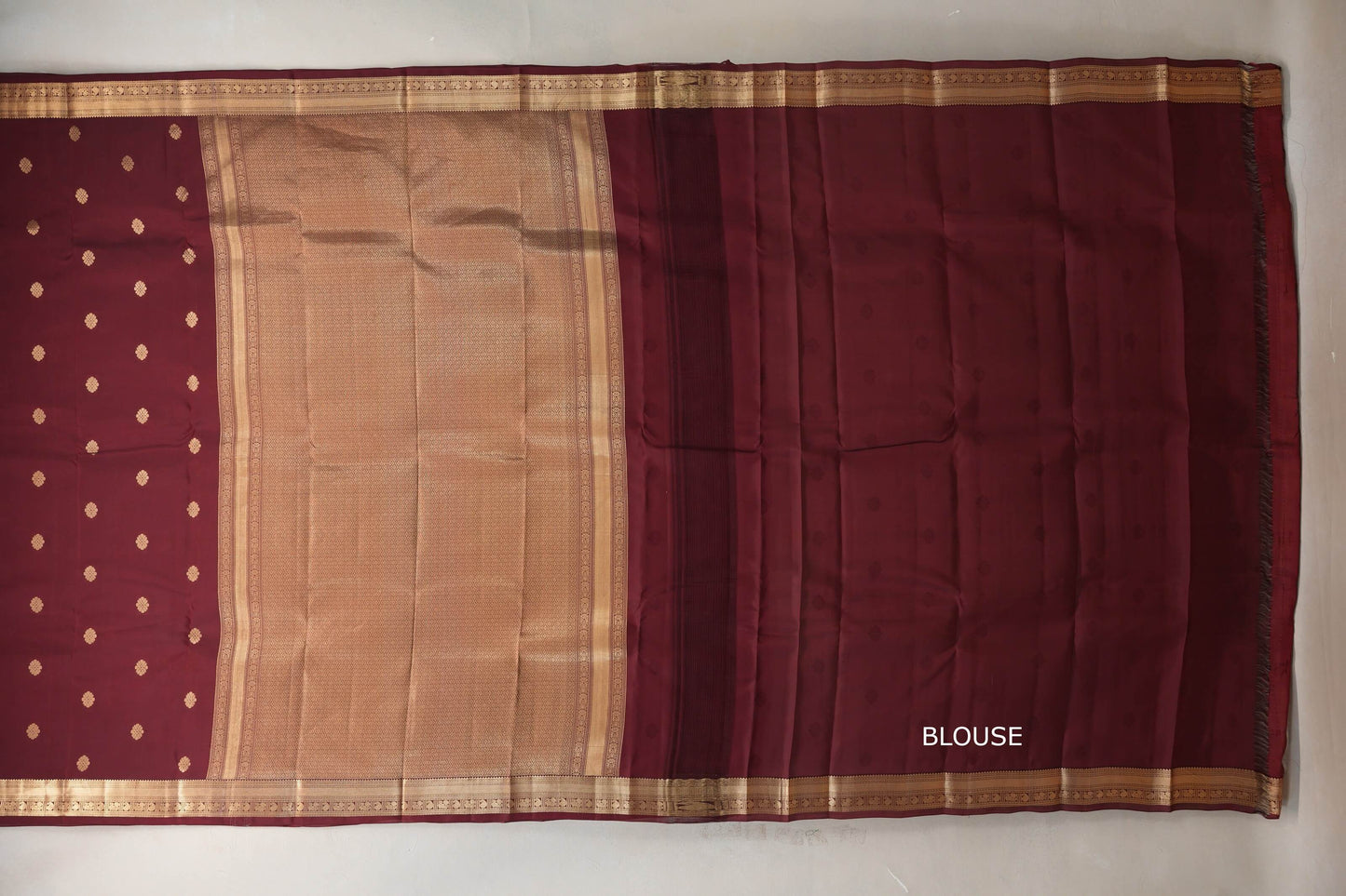 Deep Maroon Light Weight Kanjivaram Silk Saree SS8950
