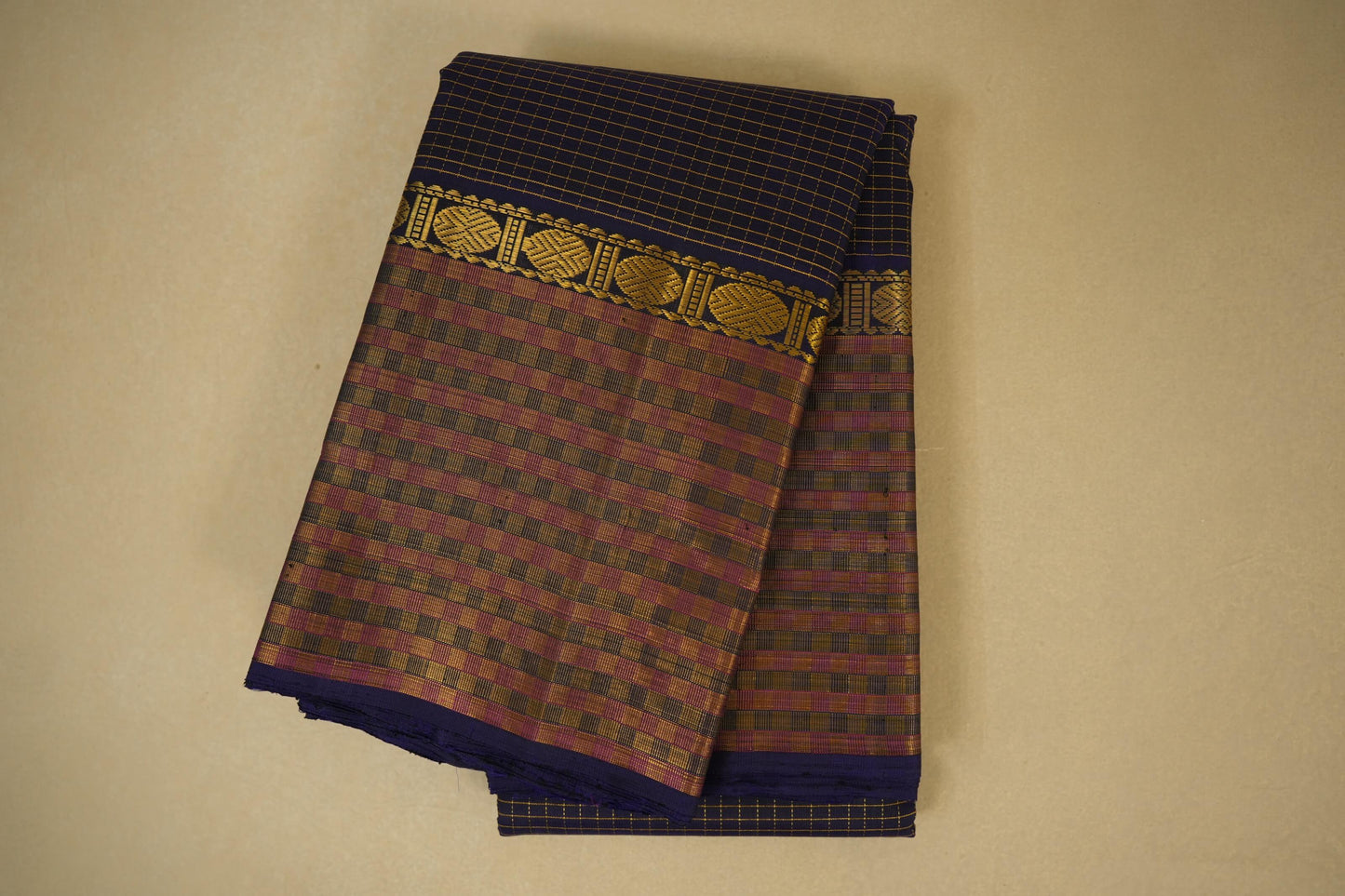 Navy blue vintage kanjivaram silk saree