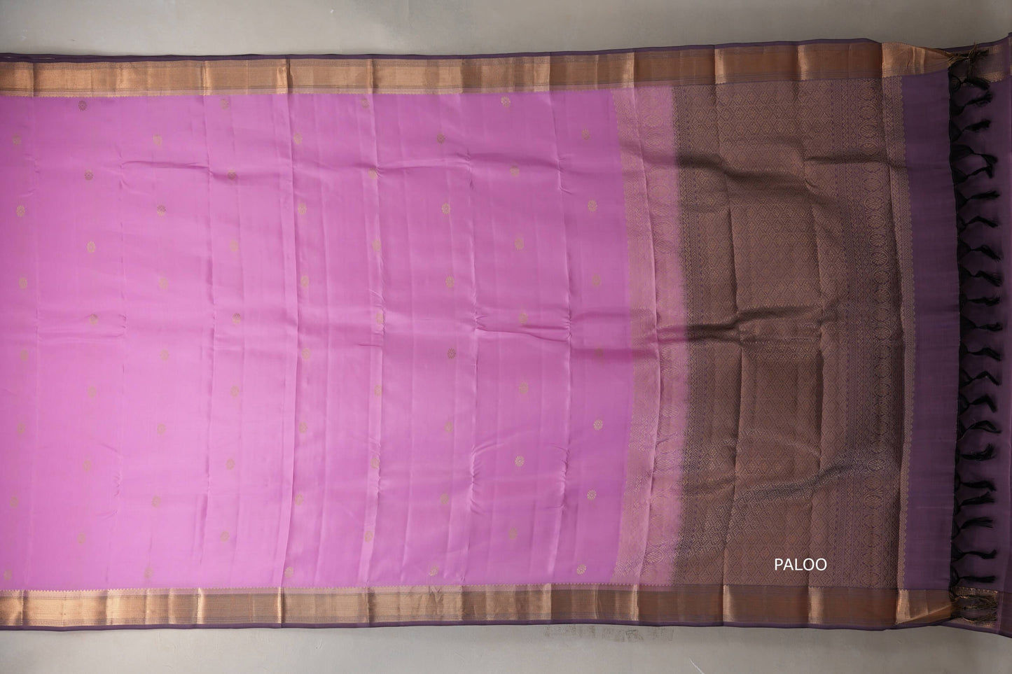 Bright pink with Dusty Lavender border Light Weight Kanjivaram Silk Saree SS8952