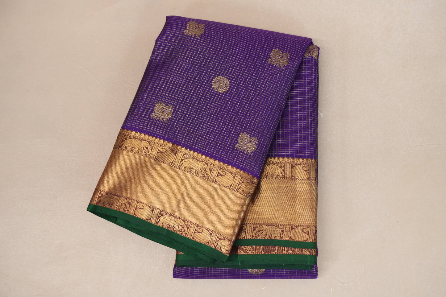 Deep Violet Heirloom Kanjivaram Silk Saree 