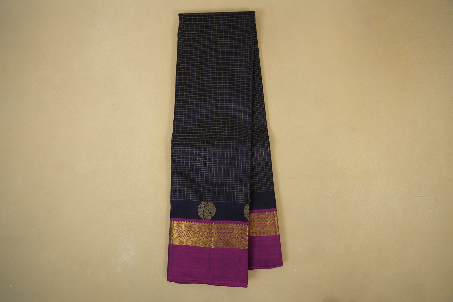 checked vintage kanjivaram silk saree