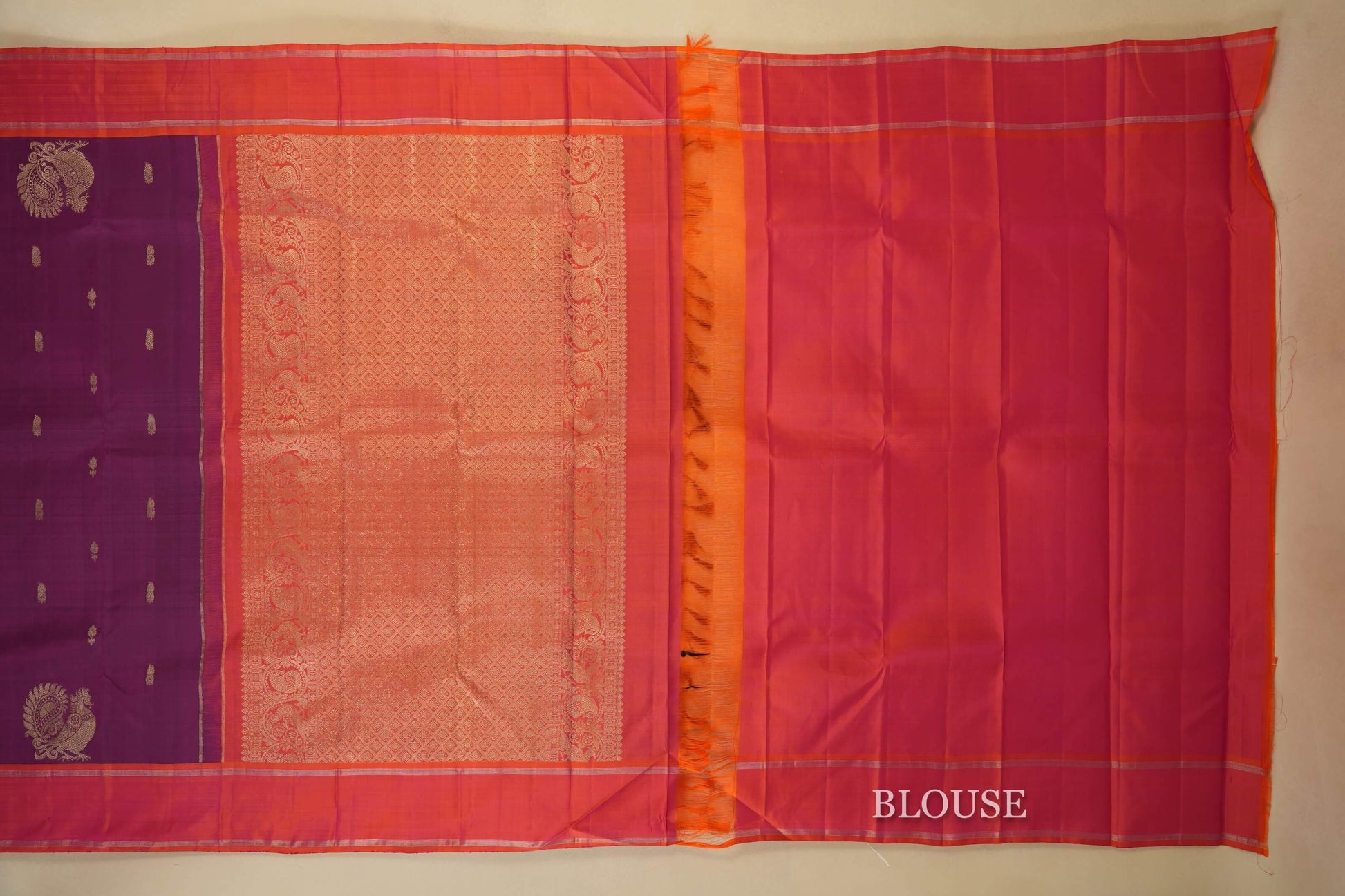 Magenta Kanjivaram Silk Saree blouse