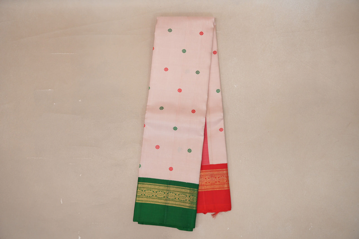 Ivory Pink Heirloom Kanjivaram Silk Saree online