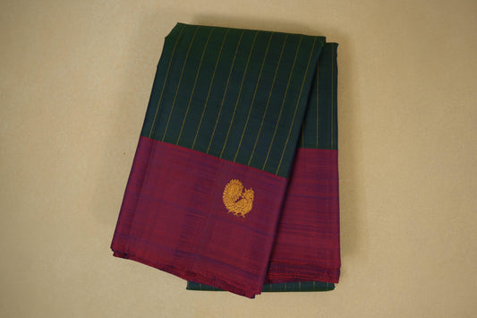 Peacock green vintage kanjivaram silk saree