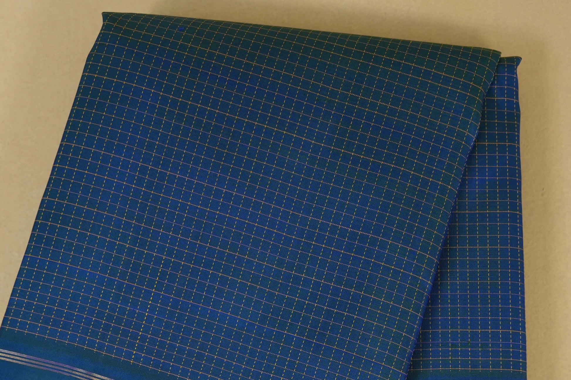 Peacock Blue Kanjivaram Silk Saree body zoom