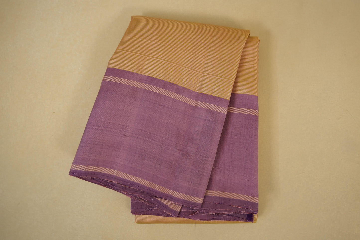 Folded Beige vintage kanjivaram silk saree