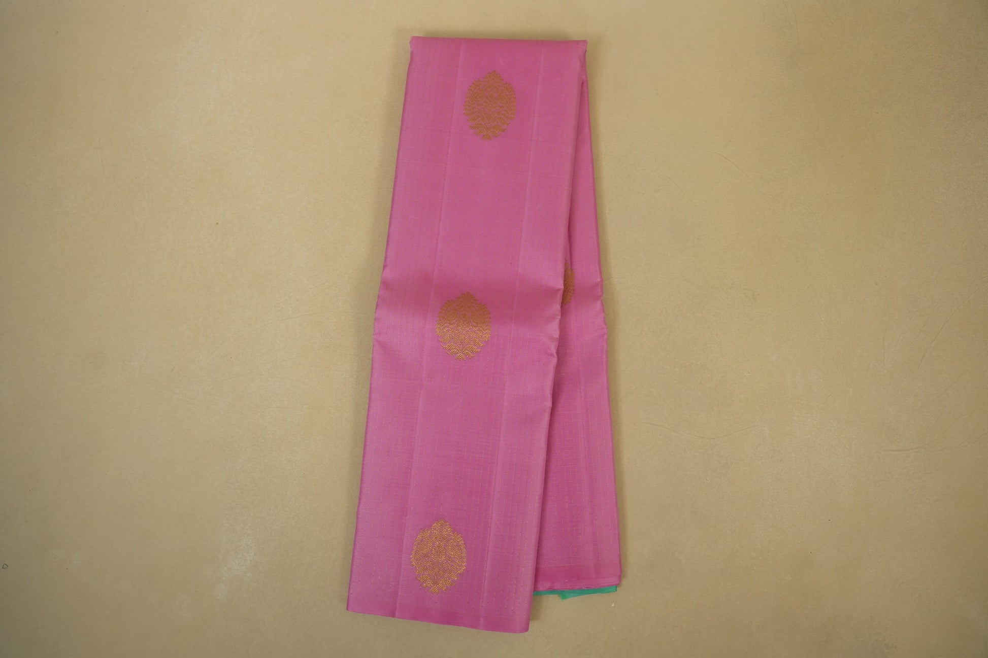 Borderless Pink Kanjivaram Silk Saree