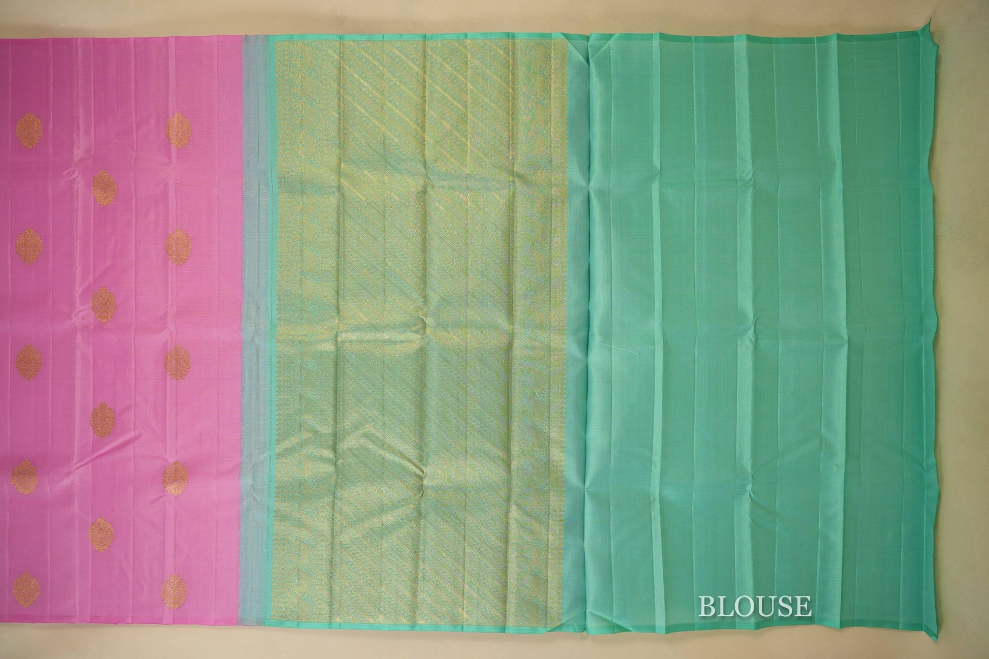 Pink Kanjivaram Silk Saree  blouse