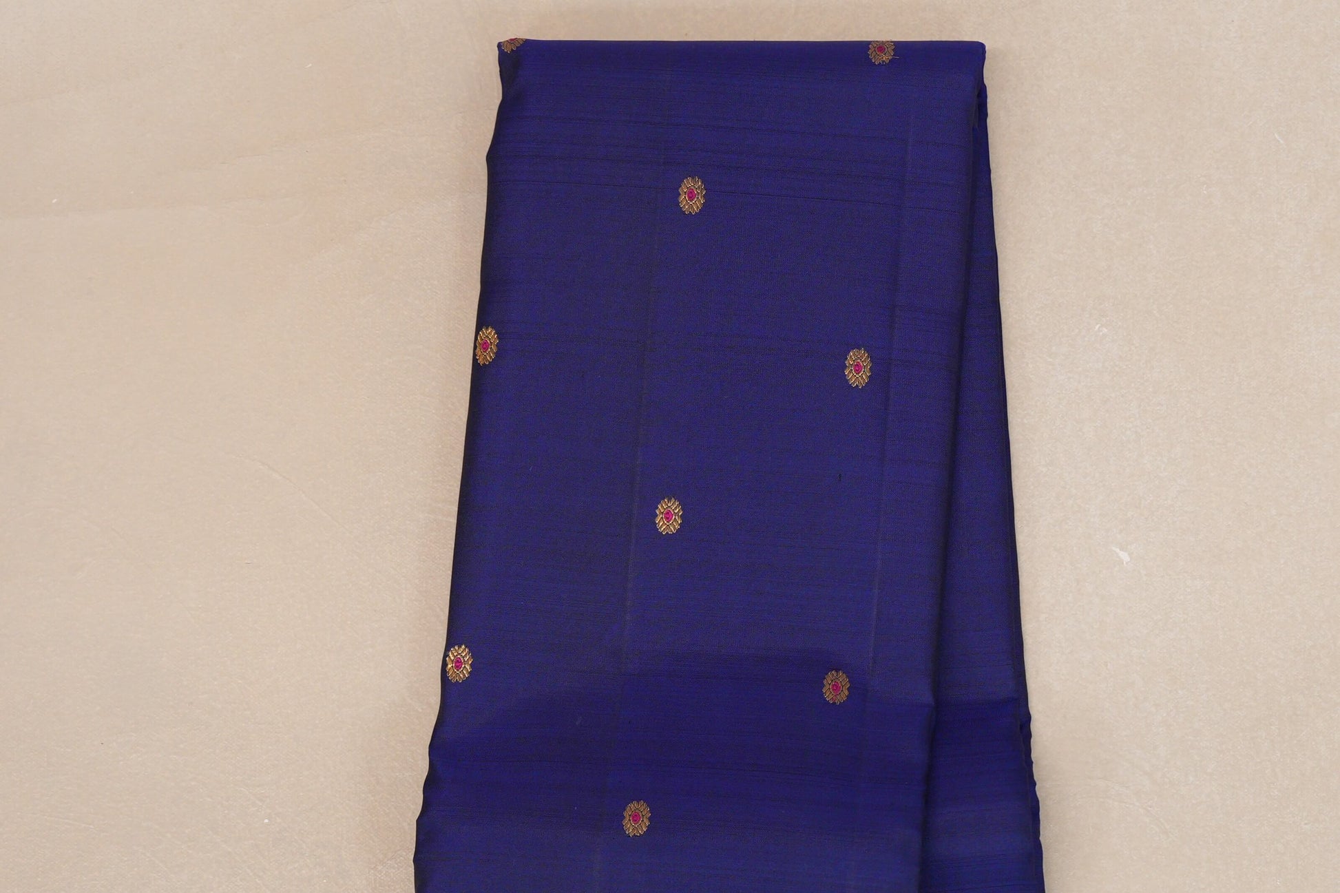 Deep Blue Vintage Kanjivaram Silk Saree  body zoom