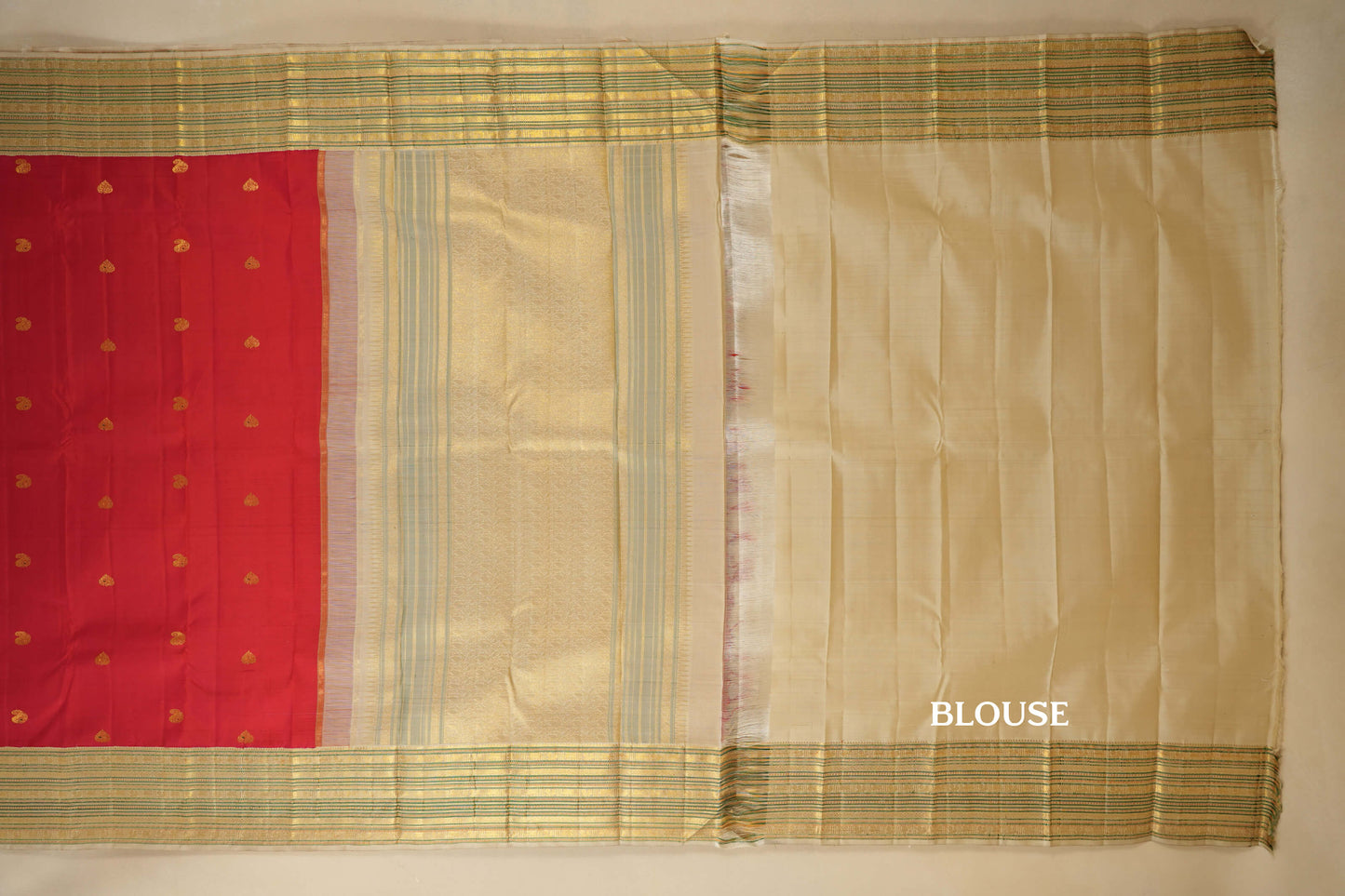 Red vintage kanjivaram silk saree blouse